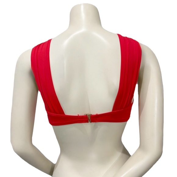 Michael Kors Red Halter Bikini Top XS Beaded Detail - Picture 2 of 6